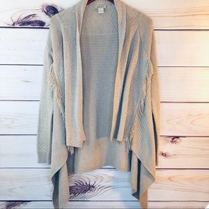 Lucky Brand Fringe Waterfall Sweater Cardigan